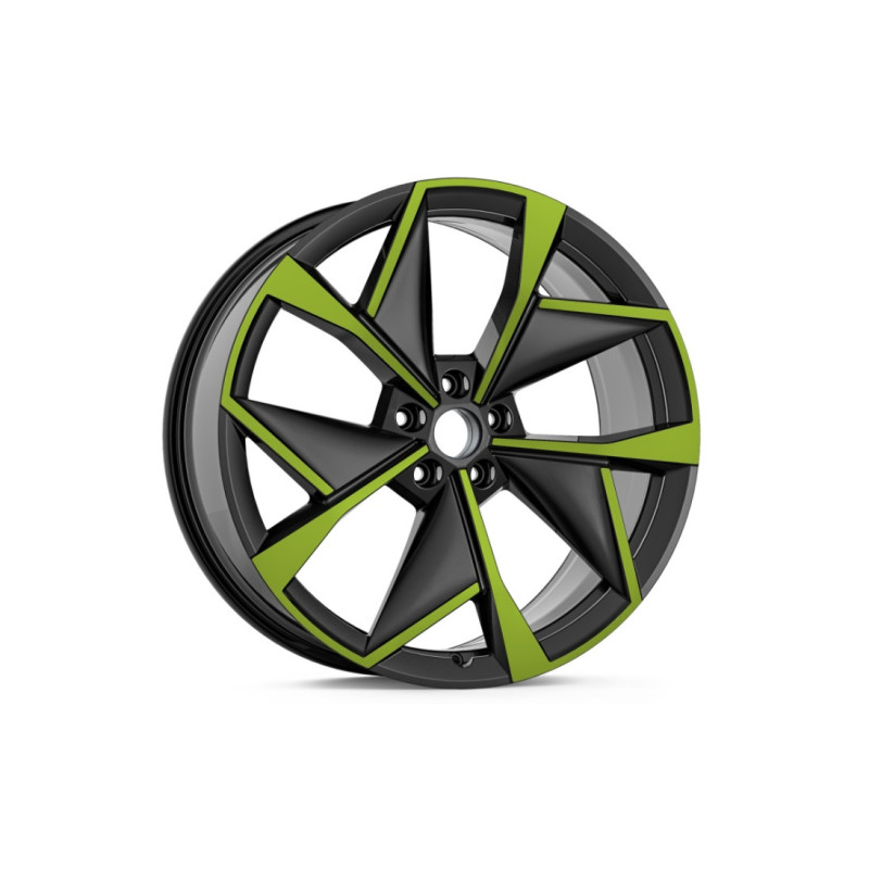 Alu kolo VISION 8,5Jx21" 5x112 ET40 - Černá metalíza Zelená Mamba